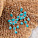 Barse Turquoise Teardrop Chandelier Earrings In Bronze