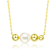 Freshwater Pearl And Gold Bead Bar Necklace In 14K Gold Over Sterling Silver
