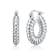Ribbed Tubular Hoop Earrings In Rhodium Over Brass