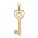 10K Yellow Gold Key with Heart Sweet 16 Charm