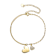 CZ Heart Charm Bracelet In 14K Gold Over Brass