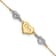 14k Two-tone Gold Puffed Mom Heart and Diamond-Cut Hearts Bracelet
