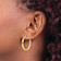 14k Yellow Gold 1 1/16" Polished and Diamond-Cut Hoop Earrings