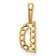 14K Yellow Gold Lab Grown Diamond Letter D Initial Pendant