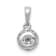 Rhodium Over 10k White Gold 0.26 ctw Diamond Circle Cluster Pendant