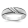 Rhodium Over 10K White Gold with Black Rhodium Men's Polished and Satin
A Diamond Ring 0.07ctw