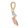 14k Tri-color Gold Textured Rose Chain Slide Pendant