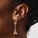 14k Yellow Gold 3D Textured Eiffel Tower Dangle Earrings