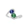 14K White Gold Tsavorite and Tanzanite Ring 1.05 ctw