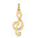 14k Yellow Gold Polished Treble Clef pendant