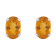 6x4mm Oval Citrine Rhodium Over 10k White Gold Stud Earrings