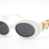 Versace White Oval Frames / Dark Gray Lenses Sunglasses