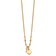14K Yellow Gold Polished and Diamond-cut Lock and Heart Charm Necklace