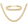 Woven Bead Necklace And Bracelet Set In 18K Gold Over Bronze