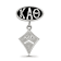 Sterling Silver LogoArt Kappa Alpha Theta Oval with Kite Dangle Bead