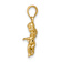14k Yellow Gold 3D Polished and Textured Solid Angel Pendant