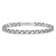 Rhodium Over 14k White Gold 5mm Diamond-Cut Double Link Charm Bracelet