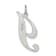 Rhodium Over Sterling Silver Fancy Script Letter I Initial Charm