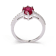 Red Lab Created Ruby with Moissanite Accents Sterling Silver Pear Shape
Teardrop Solitaire Ring