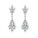 CZ Cluster Drop Earrings In Sterling Silver
