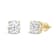 White Cubic Zirconia 14k Gold Studs With Velvet Gift Box 2ctw