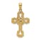14k Yellow Gold Textured Beaded Cross with Heart Pendant