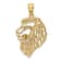 14k Yellow Gold Diamond-Cut Lion Profile Pendant