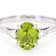 Peridot And Lab-Grown Diamond Three-Stone Ring In Sterling Silver