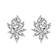 Corsage Flower CZ Cluster Stud Earrings In Sterling Silver