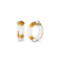 14K Yellow Gold Over Sterling Silver Mini Gold Leaf Acrylic Hoops in White