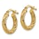 14k Yellow Gold 11/16" Diamond-Cut Round Hoop Earrings
