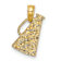 14k Yellow Gold Textured Megaphone with Handle Charm