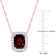 Garnet & Diamond 14K Rose Gold Pendant With Chain 2.44ctw
