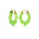 14K Yellow Gold Over Sterling Silver Pear Gem Acrylic Hoops in Green