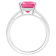 10x8mm Emerald Cut Pink Topaz Rhodium Over Sterling Silver Ring