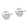 Rhodium Over 14k White Gold 8mm Polished Button Stud Earrings