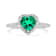Green Lab Created Emerald and Moissanite Rhodium Over Sterling Silver
Halo Heart Ring