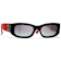 Chanel Black and Red Rectangular Frames / Gray Gradient Lenses Sunglasses