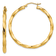 14k Yellow Gold 1 9/16 Polished Twisted Hoop Earrings