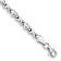 Rhodium Over 10k White Gold 4mm Polished Heart and X Link Bracelet