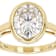 Bezel Set Oval Moissanite Solitaire Ring In 14K Gold Over Sterling Silver