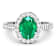1.92ctw Green Emerald and Diamond 14K White Gold Halo Ring