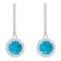 6mm Round Turquoise 1/3 ctw Diamond Rhodium Over Sterling Silver Halo
Dangle Earrings