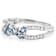 Aquamarine And Lab-Grown Diamond Bypass Ring In Sterling Silver