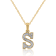 White Diamond Accent 10k Yellow Gold S Initial Pendant With 18” Rope Chain