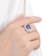 Lab Created Blue Sapphire and White Topaz Rhodium Over Sterling Silver
Halo Ring