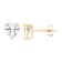 14k Gold Cubic Zirconia Heart Stud Earrings