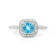 Lab Grown Diamond and Paraiba Blue Apatite Rhodium Over Sterling Silver
Cushion Cut Halo Ring
