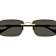 Gucci Gold Tone and Black Rectangular Black Frame / Smoke Lenses Sunglasses