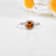 Natural Yellow Citrine Cushion Cut Halo  Ring with Moissanite Accents
Sterling Silver Ring